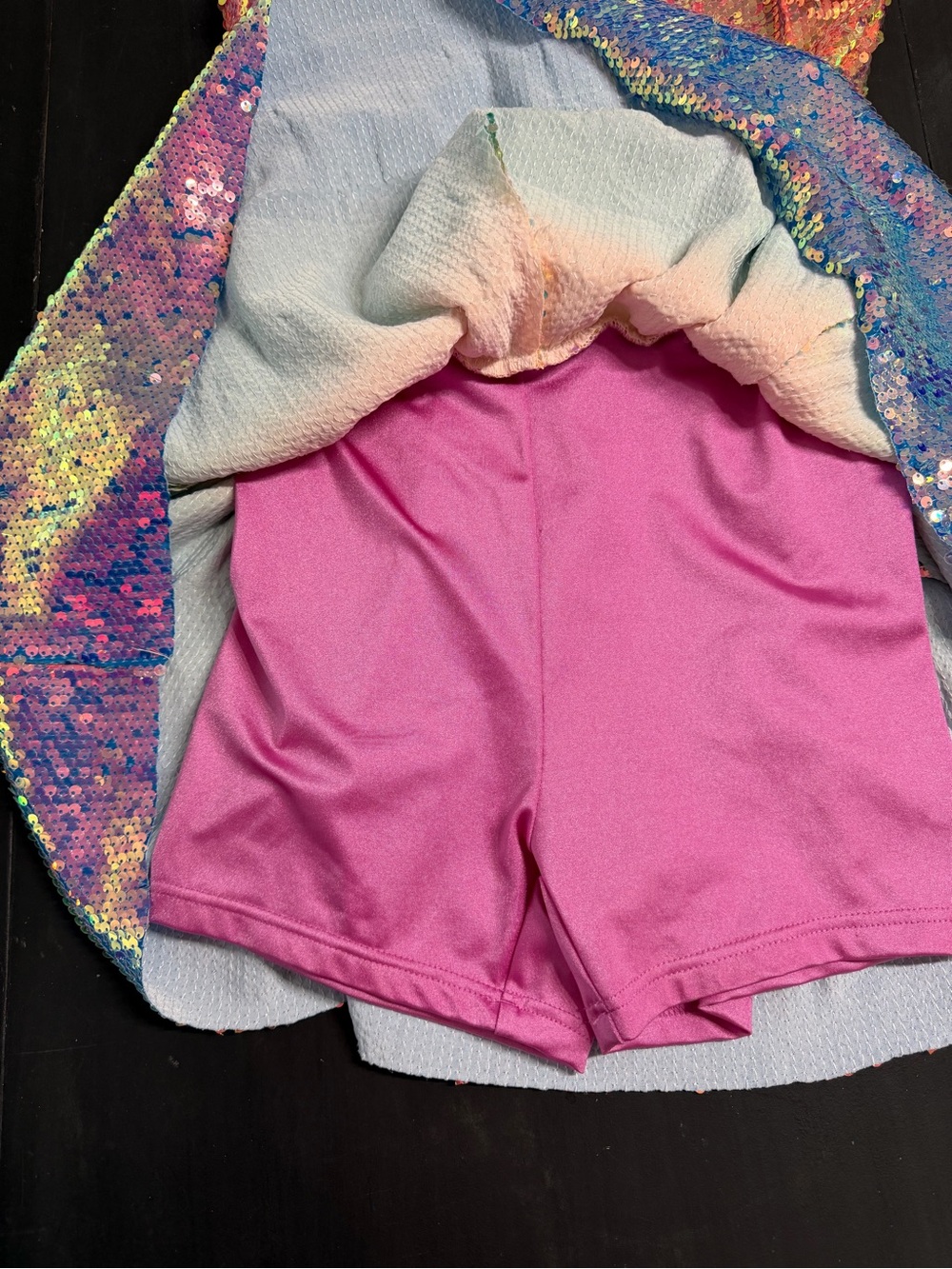 Weissman Pink to Blue Sequin Ombre Dance Dress costume - Picture 5 of 8